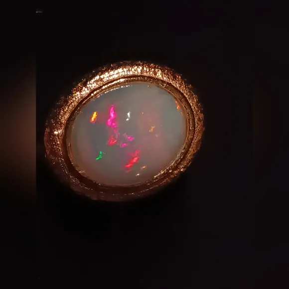 Exclusive Huge Ethiopian Opal Ring Gold Over Sterling Silver New - Picture 6 of 16